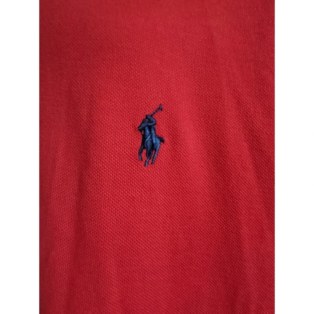 Mens Polo Ralph Lauren Polo Shirt 3XB Big Tall Red Long Sleeve Cotton Pony Logo